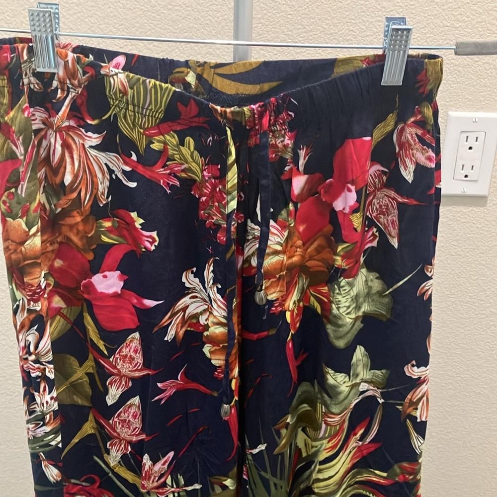 spacegirly elastic waist Hawaii wide leg pants